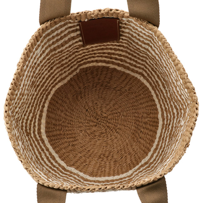 クロエ CHLOE トートバッグ WOODY LOGO ラージ バスケット リボン付き かごバッグ ブラウン系 CHC21US380 E65 20F