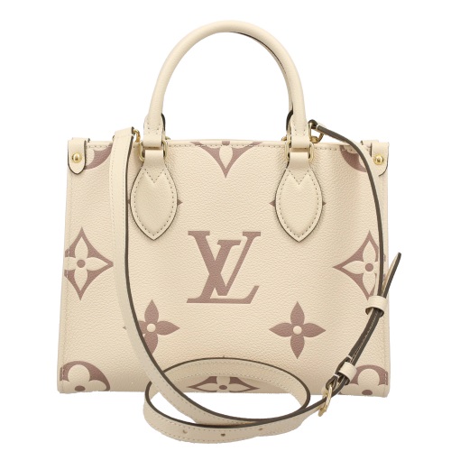 ルイヴィトン LOUISVUITTON 2WAYバッグ オンザゴーPM アイボリー トート ショルダー ゴールド金具 M45654 レディース