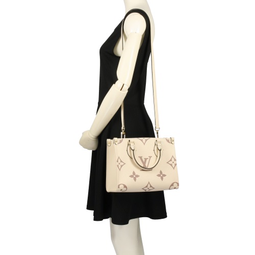 ルイヴィトン LOUISVUITTON 2WAYバッグ オンザゴーPM アイボリー トート ショルダー ゴールド金具 M45654 レディース