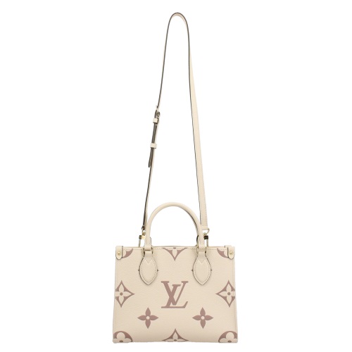 ルイヴィトン LOUISVUITTON 2WAYバッグ オンザゴーPM アイボリー トート ショルダー ゴールド金具 M45654 レディース