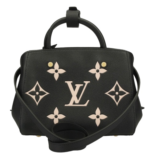ルイ・ヴィトン LOUIS VUITTON ハンドバッグ モンテーニュBB モノグラム・アンプラント ブラック ベージュ M45778