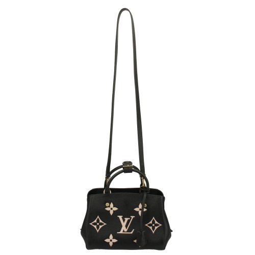 ルイ・ヴィトン LOUIS VUITTON ハンドバッグ モンテーニュBB モノグラム・アンプラント ブラック ベージュ M45778