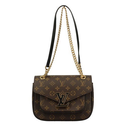ルイ ヴィトン LOUIS VUITTON モノグラム パッシー チェーン ショルダー バッグ ブラウン ブラック M45592